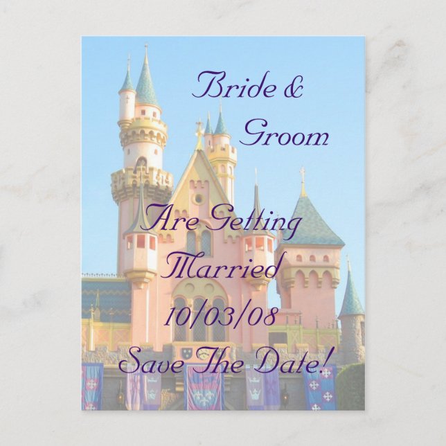 Postale Faire-part Fairy Tale Castle Enregistrer La Carte Date (Devant)