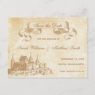 Postale Faire-part Fairytale Wedding Enregistrer la date Carte postal