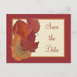 Postale Faire-part Feuilles d'automne II Enregistrer la date Carte po