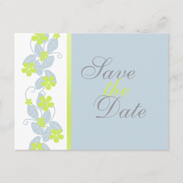 Postale Faire-part Fleurs de Chartreuse Enregistrer la date Carte pos (Devant)