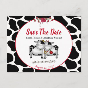Postale Faire-part Fun Mariage vaches Enregistrer la date carte posta