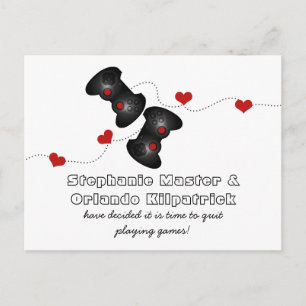 Postale Faire-part Geeky Gamers Enregistrer la date carte postale, Da