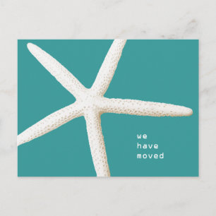 Postale Faire-part Grosse étoile de mer déménagement côte carte posta