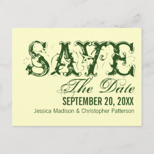 Postale Faire-part Grunge Typographie Enregistrer la date Carte posta