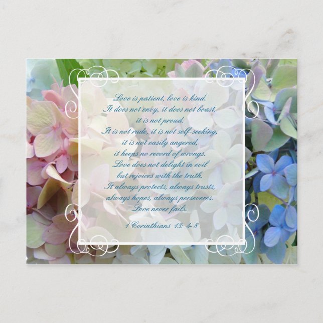 Postale Faire-part Hydrangea Wedding Enregistrer la Date Carte Postal (Devant)