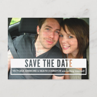 Postale Faire-part Ivory Modern Cut Out Enregistrer la date Carte pos