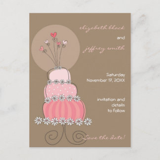 Postale Faire-part Jolie Carte Rose de Mariage Fantaisiste "Save The