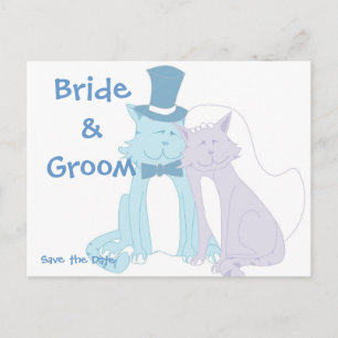 Postale Faire-part KRW Enregistrer la date Chats Carte de mariage per