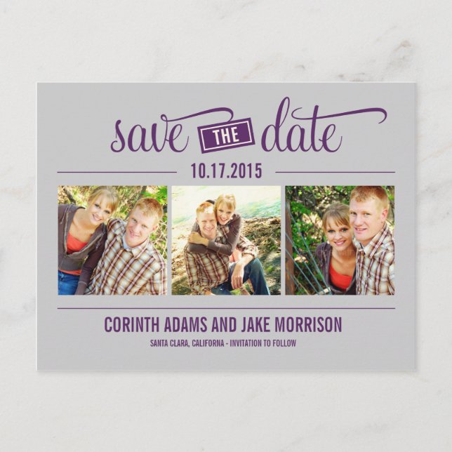 Postale Faire-part "LA" Date - Carte de sauvegarde de la date (Devant)