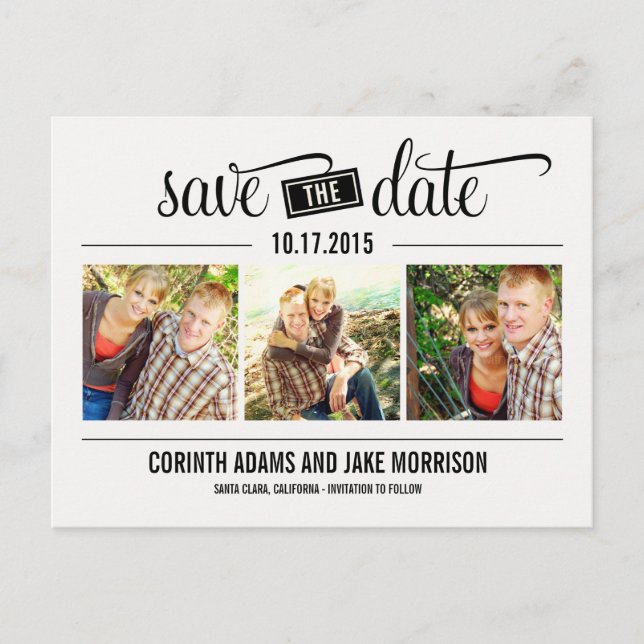 Postale Faire-part "LA" Date - Carte Enregistrer la Date (Devant)