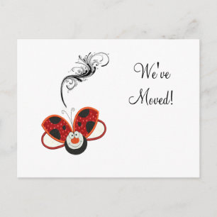 Postale Faire-part Ladybug - Changement de carte d'adresse
