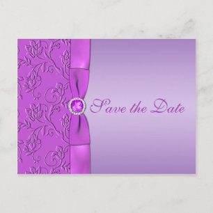 Postale Faire-part Lavande et violet enregistrer la date carte postal