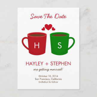 Postale Faire-part Les Mugs De Café Sauvegardent La Carte Date