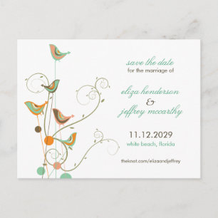 Postale Faire-part Les oiseaux et les remous d'été sauvent la carte