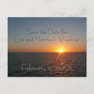 Postale Faire-part Lever du soleil en mer Enregistrer la date Carte p