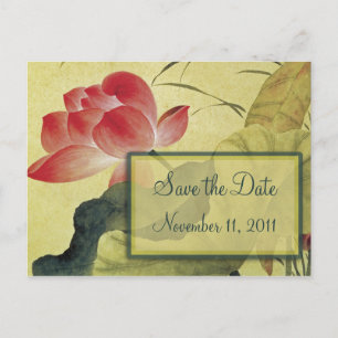 Postale Faire-part Lotus Blossom Wedding Enregistrer la date Carte po
