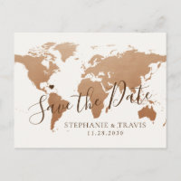 Mariage de destination Carte Bronze "Save the Date