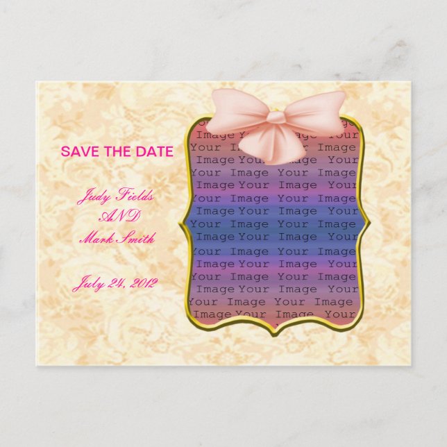 Postale Faire-part Mariage de la cave rose Enregistrer la date Carte  (Devant)
