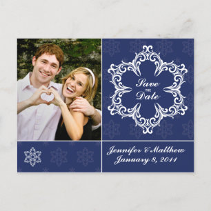 Postale Faire-part Mariage d'hiver Enregistrer la date Photo Carte po