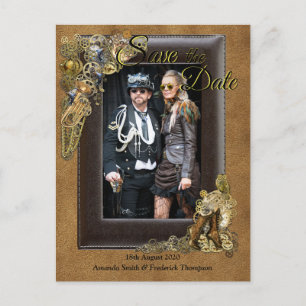 Postale Faire-part Mariage gothique - Steampunk sur suède carte de sa