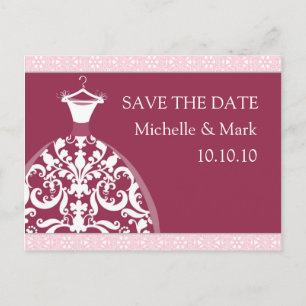 Postale Faire-part Mariage mariée enregistrer la date Bonne carte rou