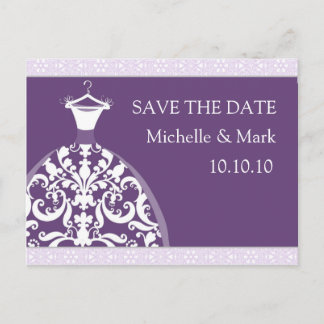 Postale Faire-part Mariage mariée Enregistrer la date de la carte vio