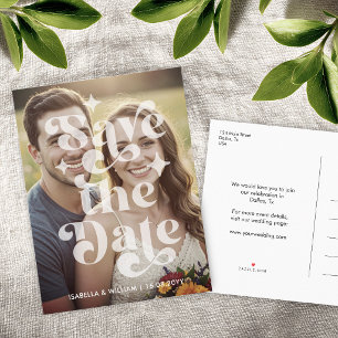 Postale Faire-part Mariage Photo de type Rétro Moderne Carte de Faire