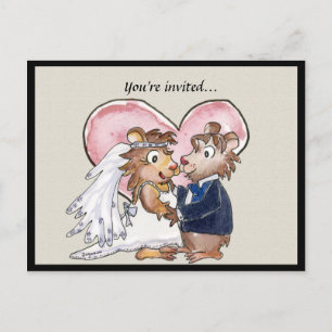 Postale Faire-part Mariage rose de coeur mignon Enregistrer les carte