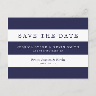 Postale Faire-part Marine Stripes Mariage Enregistrer la date Carte p