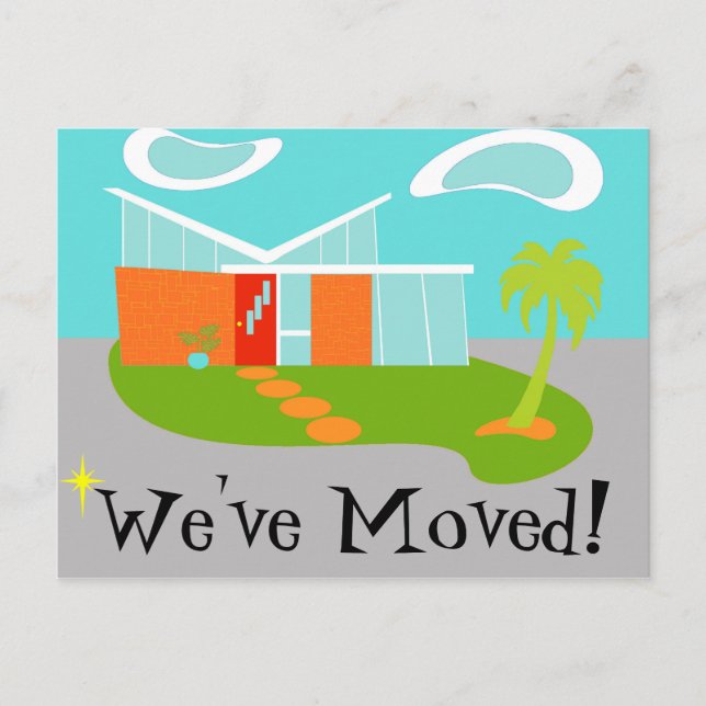 Postale Faire-part Mid Century Moderne Changement d'adresse Carte pos (Devant)