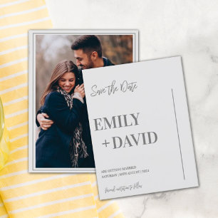 Postale Faire-part Minimaliste Moderne Photo Mariage Carte de Faire-P