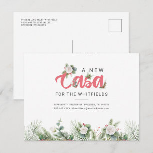 Postale Faire-part Nous avons déménagé Carte Florale Berry Changement