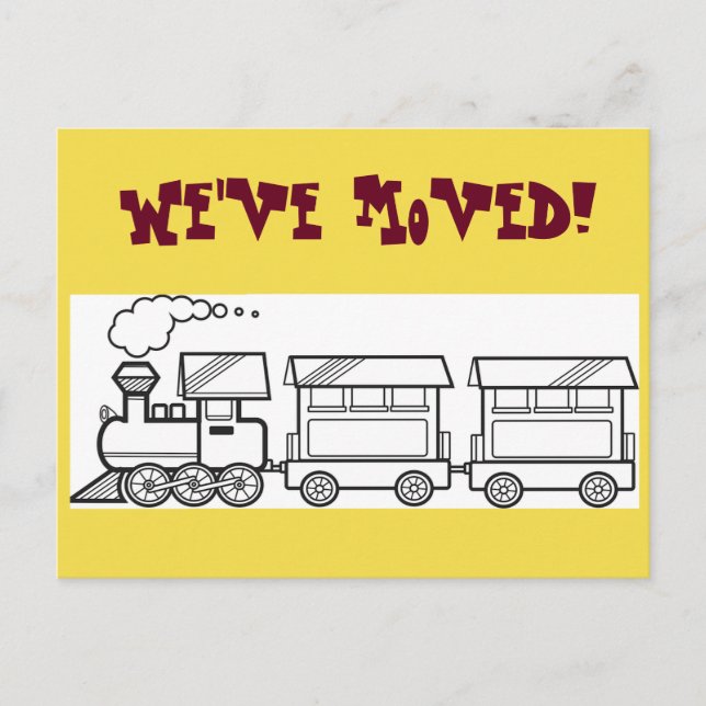 Postale Faire-part Nous avons déménagé la carte de train (Devant)
