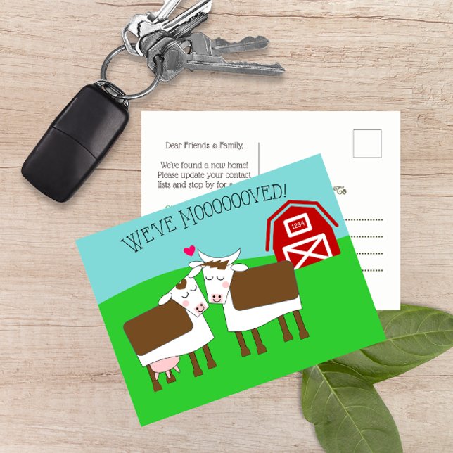 Postale Faire-part Nous avons déplacé Vaches et Grange Nouvelle Carte (Créateur téléchargé)