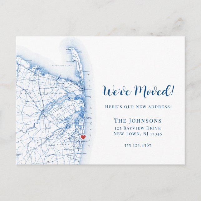 Postale Faire-part Nouvelle Maison Long Branch New Jersey Carte Démén (Devant)