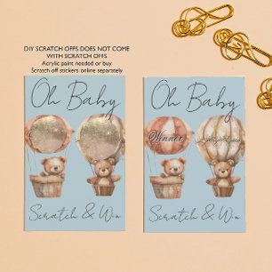 Postale Faire-part Oh Oursons Révélation du Sexe Carte à Gratter DIY