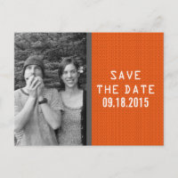 Orange Binary Code Photo Enregistrer la date Carte