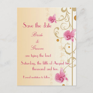 Postale Faire-part Orchidées roses Enregistrer la date Carte