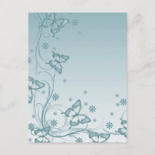 Postale Faire-part Papillon bleu vintage Enregistrer la carte de date