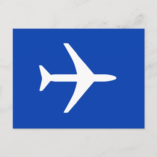 Postale Faire-part Pilote d'avion funky blanc Aviation vol carte post (Devant)