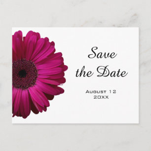 Postale Faire-part Pink Gerbera Daisy Enregistrer la date Carte posta