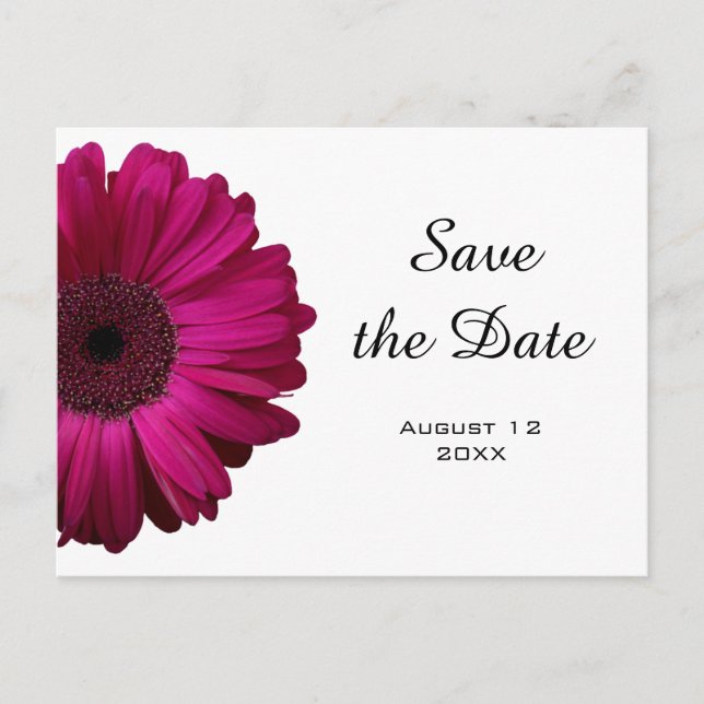 Postale Faire-part Pink Gerbera Daisy Enregistrer la date Carte posta (Devant)