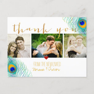 Postale Faire-part PixDezines carte de remerciement de mariage/plume 