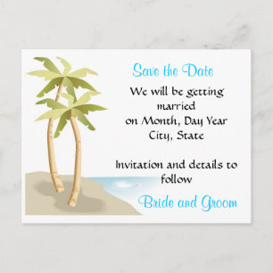 Postale Faire-part Plage/Mariage tropical Enregistrer la date Carte p