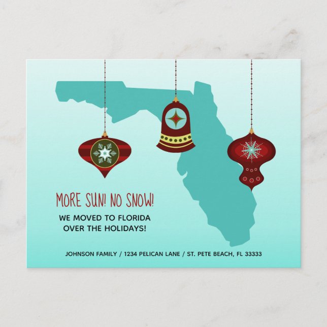 Postale Faire-part Plus de soleil, pas de neige Carte de Floride Noël (Devant)