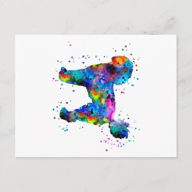 Postale Faire-part Poodle personnalisé | Carte d'anniversaire pour ch (Devant)