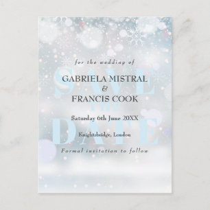 Postale Faire-part Premières Neiges Carte de Mise en Garde de Date