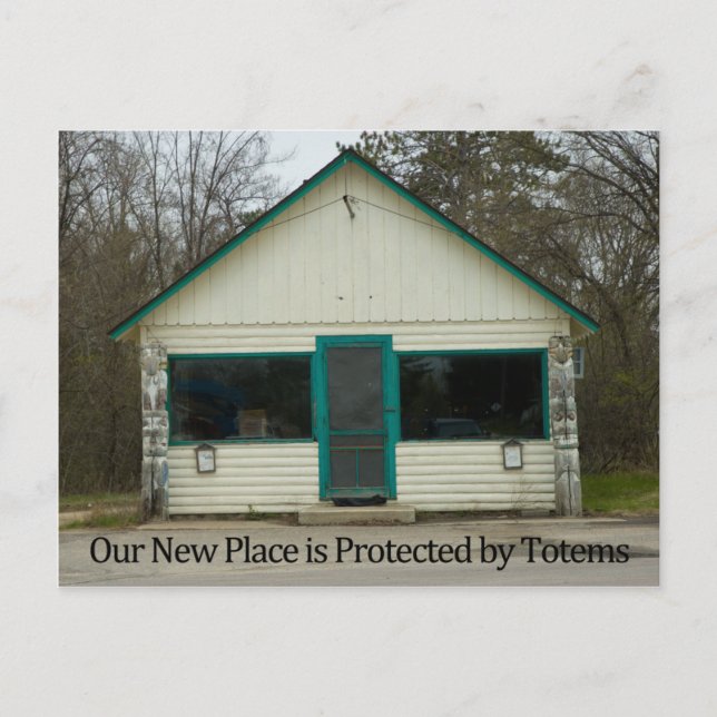 Postale Faire-part Protégé par Totems Drôle Carte de Changement d'Adr (Devant)