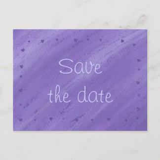 Postale Faire-part Purple Hearts sur Blended Purple Save Date Carte p