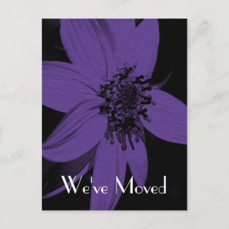 Postale Faire-part Purple Sunflower Nouvelle adresse Floral Art Carte